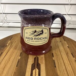 Red Rocks Park Amphitheatre Mug Deneen Pottery Handmade USA 2021 Stoneware 4"